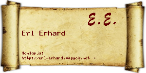 Erl Erhard névjegykártya